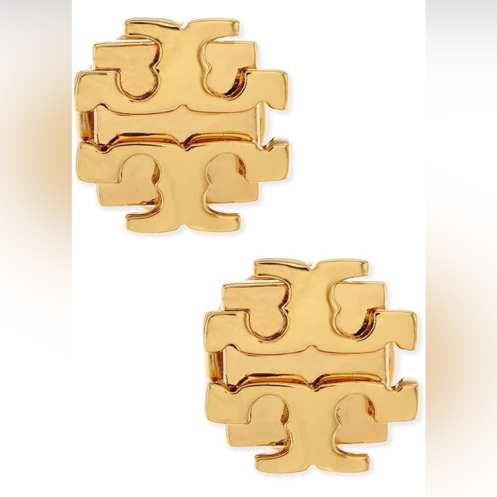 Tory Burch Small T Logo Stud Earrings (Gold)
